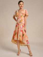 Load image into Gallery viewer, Color=Peach Fuzz | Pleated Ruffles Chiffon Wholesale Wedding Guest Dresses-Peach Fuzz 85