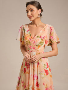 Color=Peach Fuzz | Pleated Ruffles Chiffon Wholesale Wedding Guest Dresses-Peach Fuzz 86