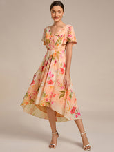 Load image into Gallery viewer, Color=Peach Fuzz | Pleated Ruffles Chiffon Wholesale Wedding Guest Dresses-Peach Fuzz 83