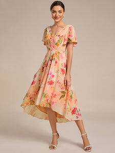 Color=Peach Fuzz | Pleated Ruffles Chiffon Wholesale Wedding Guest Dresses-Peach Fuzz 83