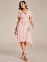 Load image into Gallery viewer, Color=Pink | Pleated Ruffles Chiffon Wholesale Wedding Guest Dresses-Pink 70