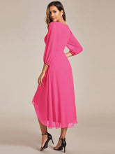 Load image into Gallery viewer, Color=Hot Pink | Women&#39;s Knee-Length Wholesale Homecoming Cocktail Dresses With Short Sleeves-Hot Pink 4