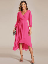 Load image into Gallery viewer, Color=Hot Pink | Women&#39;s Knee-Length Wholesale Homecoming Cocktail Dresses With Short Sleeves-Hot Pink 1