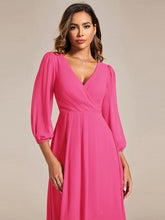 Load image into Gallery viewer, Color=Hot Pink | Women&#39;s Knee-Length Wholesale Homecoming Cocktail Dresses With Short Sleeves-Hot Pink 2