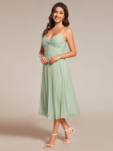 Load image into Gallery viewer, Color=Mint Green | Chiffon Bownot Neck Midi Length Wholesale Wedding Guest Dress-Mint Green 1