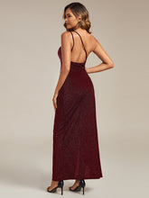 Load image into Gallery viewer, Color=Burgundy | One Stop Shop Sleeveless Asymmetrical High Stretch Maxi Dress with Ruffles | Wedding Guest Dresses-Burgundy 2