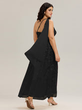 Load image into Gallery viewer, Color=Black | B2B-Exclusive One Shoulder Sleeveless Sequin A-Line Maxi Wedding Guest Dress-Black 12