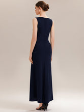 Load image into Gallery viewer, Color=Navy Blue | Commercial Wholesale Strapless High Stretch Bodycon Round Neck Maxi Wedding Guest Dress-Navy Blue 7