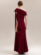 Load image into Gallery viewer, Color=Dark Red | B2B-Exclusive Asymmetrical Sleeveless High Stretch Sheath Floor Length Wedding Guest Dress-Dark Red 2
