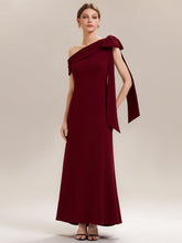 Load image into Gallery viewer, Color=Dark Red | B2B-Exclusive Asymmetrical Sleeveless High Stretch Sheath Floor Length Wedding Guest Dress-Dark Red 5