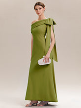 Load image into Gallery viewer, Color=Citron | B2B-Exclusive Asymmetrical Sleeveless High Stretch Sheath Floor Length Wedding Guest Dress 3