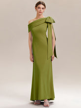 Load image into Gallery viewer, Color=Citron | B2B-Exclusive Asymmetrical Sleeveless High Stretch Sheath Floor Length Wedding Guest Dress 4