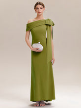 Load image into Gallery viewer, Color=Citron | B2B-Exclusive Asymmetrical Sleeveless High Stretch Sheath Floor Length Wedding Guest Dress 1