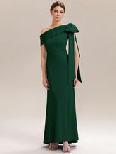 Load image into Gallery viewer, Color=Dark Green | B2B-Exclusive Asymmetrical Sleeveless High Stretch Sheath Floor Length Wedding Guest Dress 4