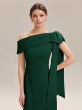 Load image into Gallery viewer, Color=Dark Green | B2B-Exclusive Asymmetrical Sleeveless High Stretch Sheath Floor Length Wedding Guest Dress 5