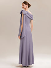 Load image into Gallery viewer, Color=Frosted Lilac | B2B-Exclusive Asymmetrical Sleeveless High Stretch Sheath Floor Length Wedding Guest Dress 2