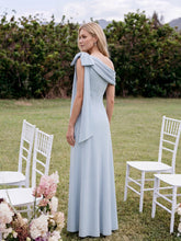 Load image into Gallery viewer, Color=Ice Blue | B2B-Exclusive Asymmetrical Sleeveless High Stretch Sheath Floor Length Wedding Guest Dress 8