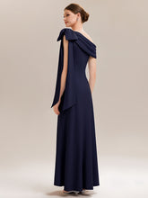 Load image into Gallery viewer, Color=Navy Blue | B2B-Exclusive Asymmetrical Sleeveless High Stretch Sheath Floor Length Wedding Guest Dress-Navy Blue 12