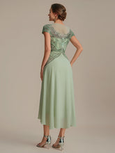 Load image into Gallery viewer, Color=Mint Green | Beaded High-Low Chiffon Mother of the Bride Dress-Mint Green 2