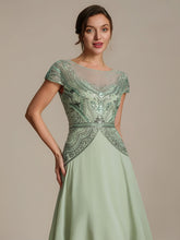 Load image into Gallery viewer, Color=Mint Green | Beaded High-Low Chiffon Mother of the Bride Dress-Mint Green 3
