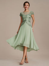 Load image into Gallery viewer, Color=Mint Green | Beaded High-Low Chiffon Mother of the Bride Dress-Mint Green 1