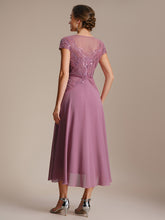 Load image into Gallery viewer, Color=Orchid | Beaded High-Low Chiffon Mother of the Bride Dress 2