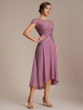 Load image into Gallery viewer, Color=Orchid | Beaded High-Low Chiffon Mother of the Bride Dress 3
