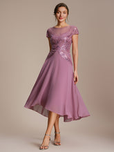 Load image into Gallery viewer, Color=Orchid | Beaded High-Low Chiffon Mother of the Bride Dress 4
