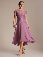 Load image into Gallery viewer, Color=Orchid | Beaded High-Low Chiffon Mother of the Bride Dress 1