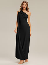 Load image into Gallery viewer, Color=Black | Fast Delivery Sleeveless Asymmetrical Sheath High Stretch Maxi Wedding Guest Dresses-Black 4