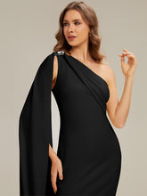 Load image into Gallery viewer, Color=Black | Fast Delivery Sleeveless Asymmetrical Sheath High Stretch Maxi Wedding Guest Dresses-Black 3
