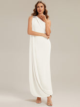 Load image into Gallery viewer, Color=White | Fast Delivery Sleeveless Asymmetrical Sheath High Stretch Maxi Wedding Guest Dresses-White 10