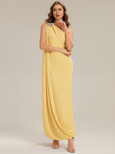 Load image into Gallery viewer, Color=Yellow | Fast Delivery Sleeveless Asymmetrical Sheath High Stretch Maxi Wedding Guest Dresses-Yellow 15