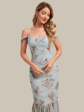 Load image into Gallery viewer, Color=Amber Bloom | Industrial Use Sleeveless Sweetheart Neck Fishtail Pleated Midi Wedding Guest Dress-Amber Bloom 3