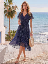 Load image into Gallery viewer, Color=Navy blue polka dots