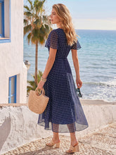 Load image into Gallery viewer, Color=Navy blue polka dots