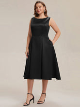 Load image into Gallery viewer, Color=Black | Volume Discounts Strapless Boat Neck Midi Ball-Gown Dress with Pockets | Wedding Guest Dresses-Black 9
