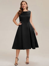Load image into Gallery viewer, Color=Black | Volume Discounts Strapless Boat Neck Midi Ball-Gown Dress with Pockets | Wedding Guest Dresses-Black 10