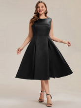 Load image into Gallery viewer, Color=Black | Volume Discounts Strapless Boat Neck Midi Ball-Gown Dress with Pockets | Wedding Guest Dresses-Black 6