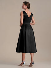 Load image into Gallery viewer, Color=Black | Volume Discounts Strapless Boat Neck Midi Ball-Gown Dress with Pockets | Wedding Guest Dresses-Black 2