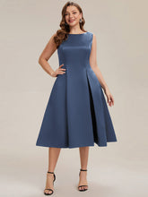 Load image into Gallery viewer, Color=Dusty Blue | Volume Discounts Strapless Boat Neck Midi Ball-Gown Dress with Pockets | Wedding Guest Dresses-Dusty Blue 20