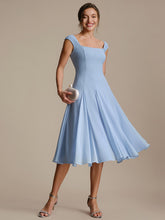 Load image into Gallery viewer, Color=Ice Blue | Strapless Square Neck Midi Wedding Guest Dress-Ice Blue 4