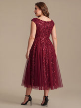 Load image into Gallery viewer, Color=Burgundy | Factory Design Sleeveless V-Neck Sequin A-Line Midi Wedding Guest Dresses-Burgundy 7