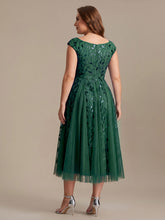 Load image into Gallery viewer, Color=Dark Green | Factory Design Sleeveless V-Neck Sequin A-Line Midi Wedding Guest Dresses-Dark Green 17