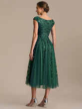 Load image into Gallery viewer, Color=Dark Green | Factory Design Sleeveless V-Neck Sequin A-Line Midi Wedding Guest Dresses-Dark Green 12