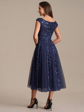 Load image into Gallery viewer, Color=Navy Blue | Factory Design Sleeveless V-Neck Sequin A-Line Midi Wedding Guest Dresses-Navy Blue 42