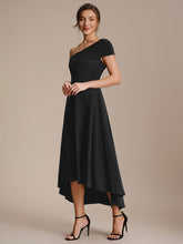 Load image into Gallery viewer, Color=Black | Wholesale Pricing Off-the-Shoulder Sleeveless High Stretch A-Line V-Neck Wedding Guest Dresses-Black 3