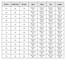 Load image into Gallery viewer, size chart