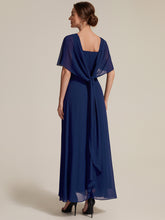 Load image into Gallery viewer, Color=Navy Blue | Chiffon Cape Sleeve A-Line Mother of the Bride Dress | Mother of the Bride Dresses 7