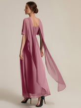 Load image into Gallery viewer, Color=Purple Orchid | Chiffon Cape Sleeve A-Line Mother of the Bride Dress | Mother of the Bride Dresses 2